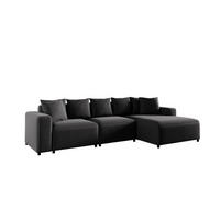 ECKSOFA Megan In Salvador - Schwarz, Holzwerkstoff/Textil (331/165cm) - Fun Möbel