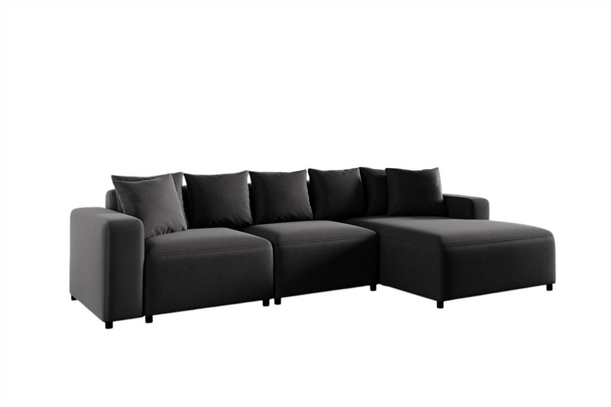 ECKSOFA Megan In Salvador - Schwarz, Holzwerkstoff/Textil (331/165cm) - Fun Möbel