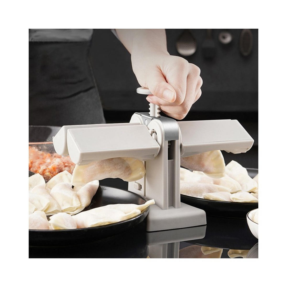 TEIGTASCHENMACHINE Grau 20/18/12 cm E6281 - Grau, Kunststoff (20/18/8cm) - Elitehoff