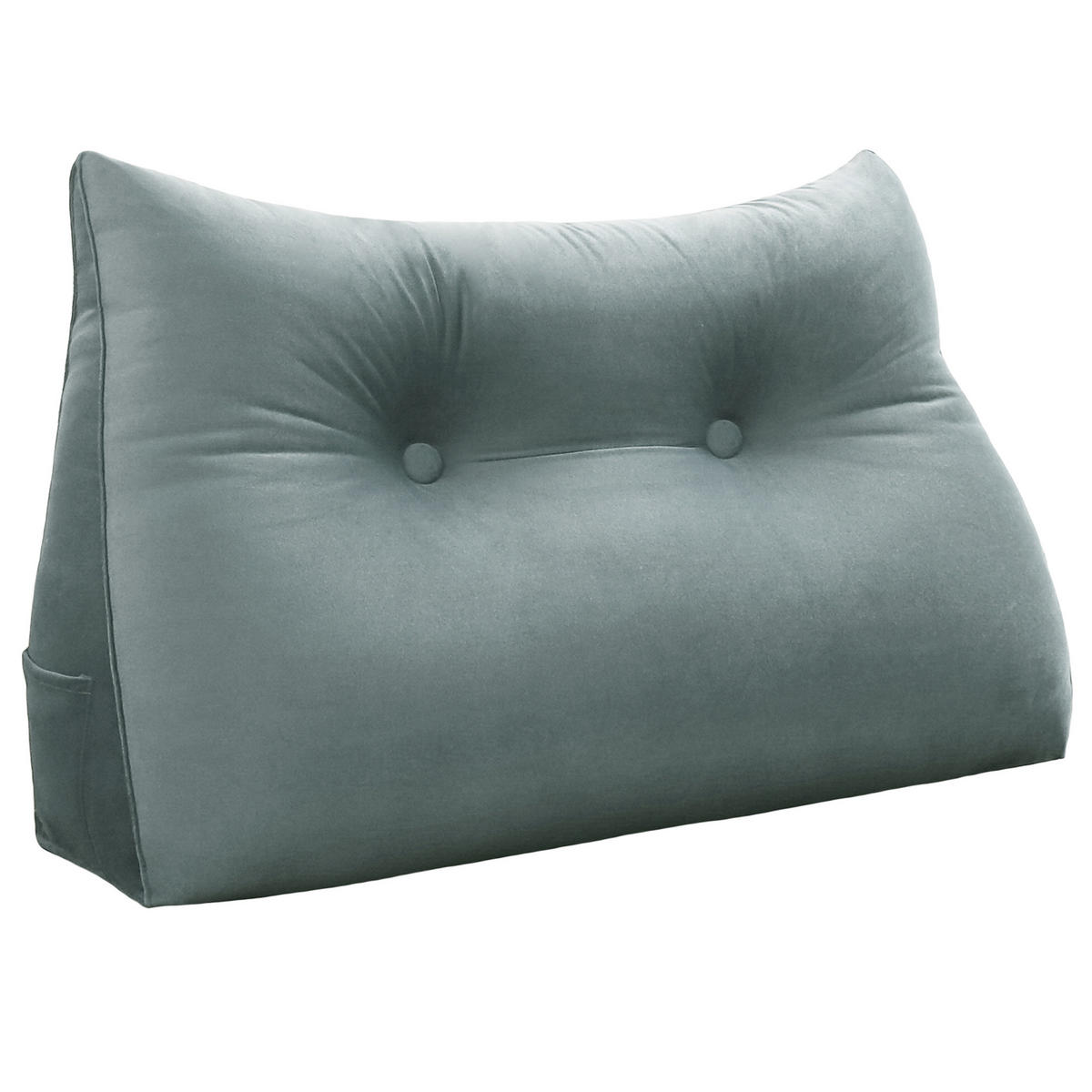 KEILKISSEN für Bett Samt Grau 80 cm - Grau, Textil (50/80cm) - Vercart