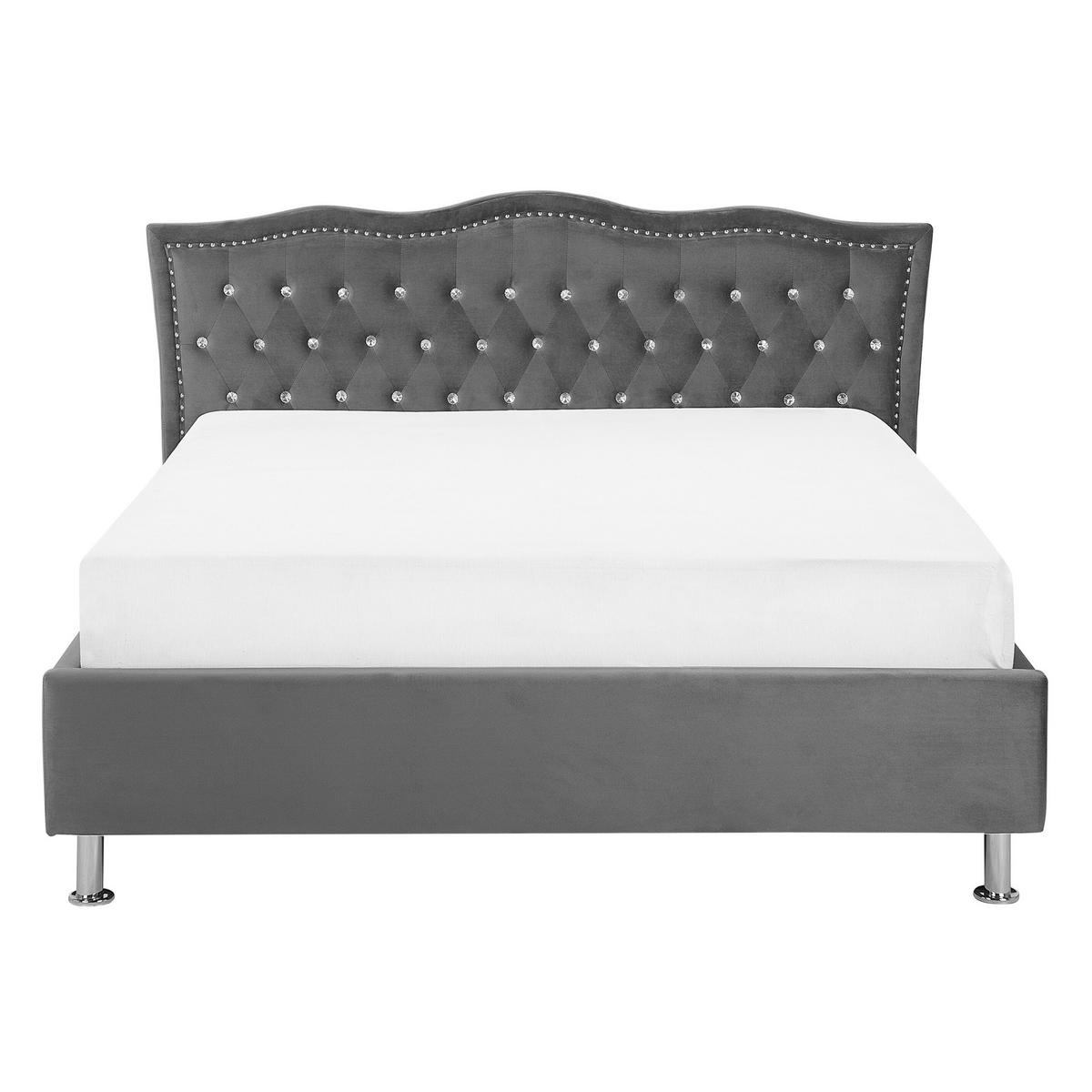 BETT 140/200 cm Dunkelgrau Metz - Dunkelgrau, Textil (140/200cm) - Beliani