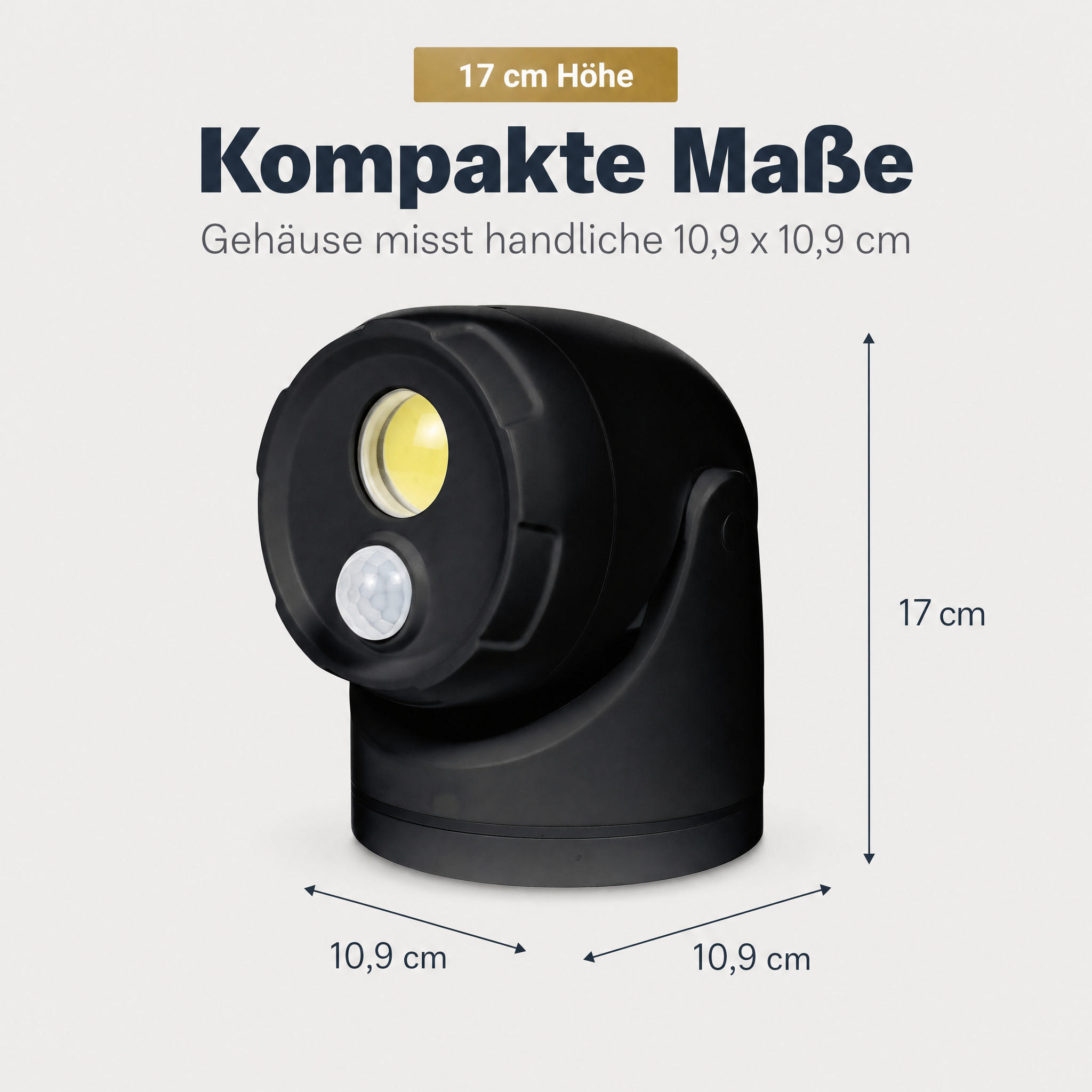 LED-BATTERIE-SPOT-STRAHLER - mit Bewegungsmelder und Erdspieß für Außenbereich, 3er-Set D-Batterien inklusive - Schwarz, Kunststoff (10.9/10.9/17cm) - Northpoint