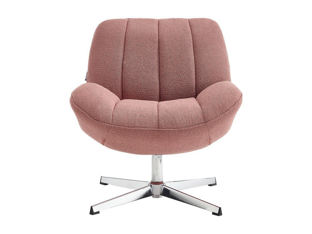 DREHSESSEL - Stoff strukturiert - Rosa - VOLABO - Pink, Textil (75/79/71cm) - Vente-Unique