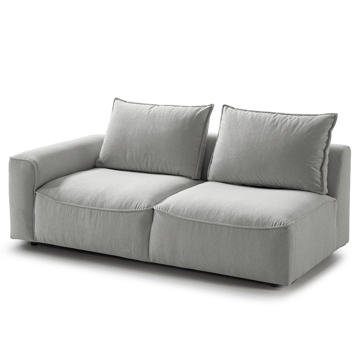 2,5-SITZER SOFA - modular - Schwarz/Hellblau, Holz/Kunststoff (189/80/99cm) - home24