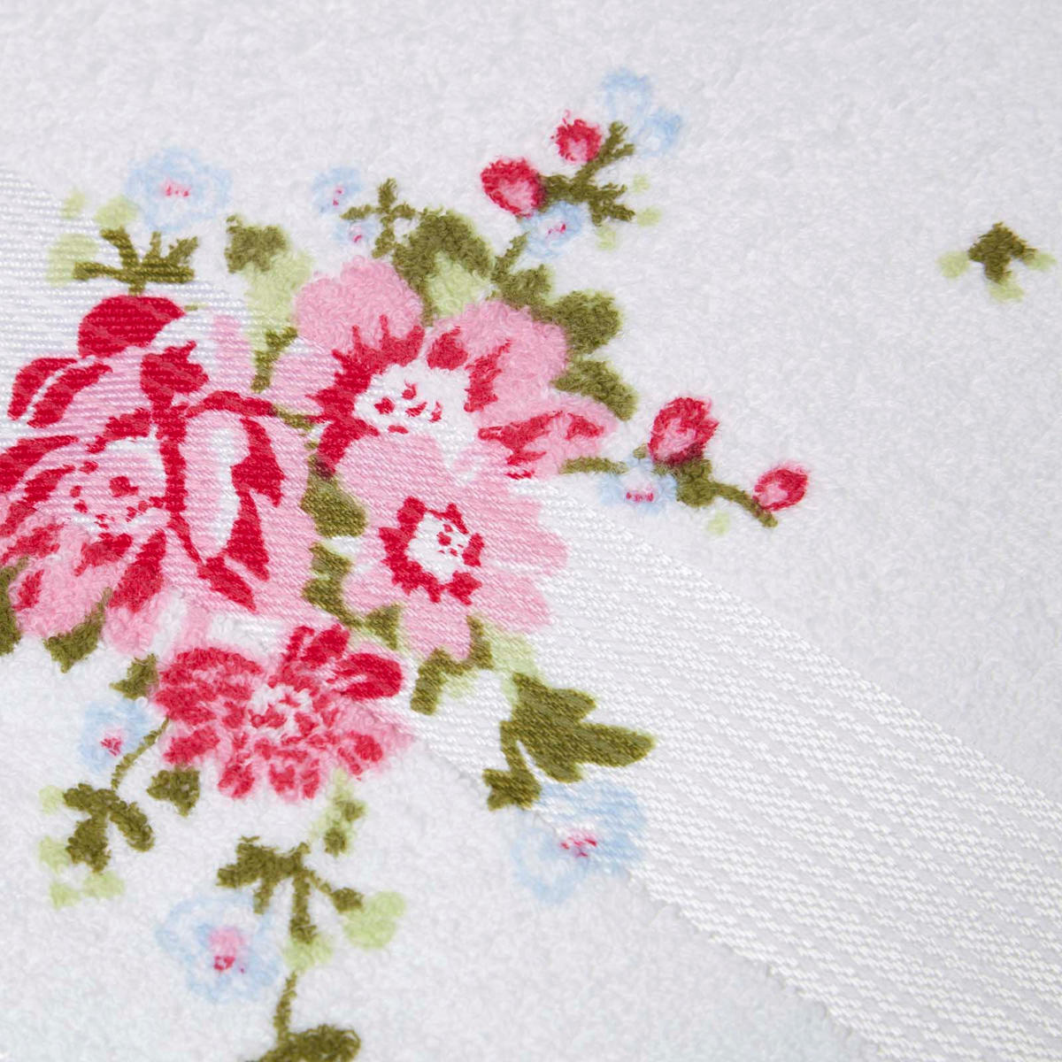 HANDTUCH Blumen weiß - Weiß, Textil (50/90cm) - Homescapes
