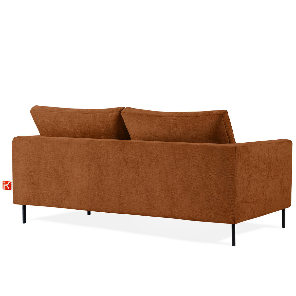 SOFA LUMO, 3-Sitzer, Rotbraun - Rotbraun/Schwarz, Holz/Holzwerkstoff (198/90/95cm) - KONSIMO®