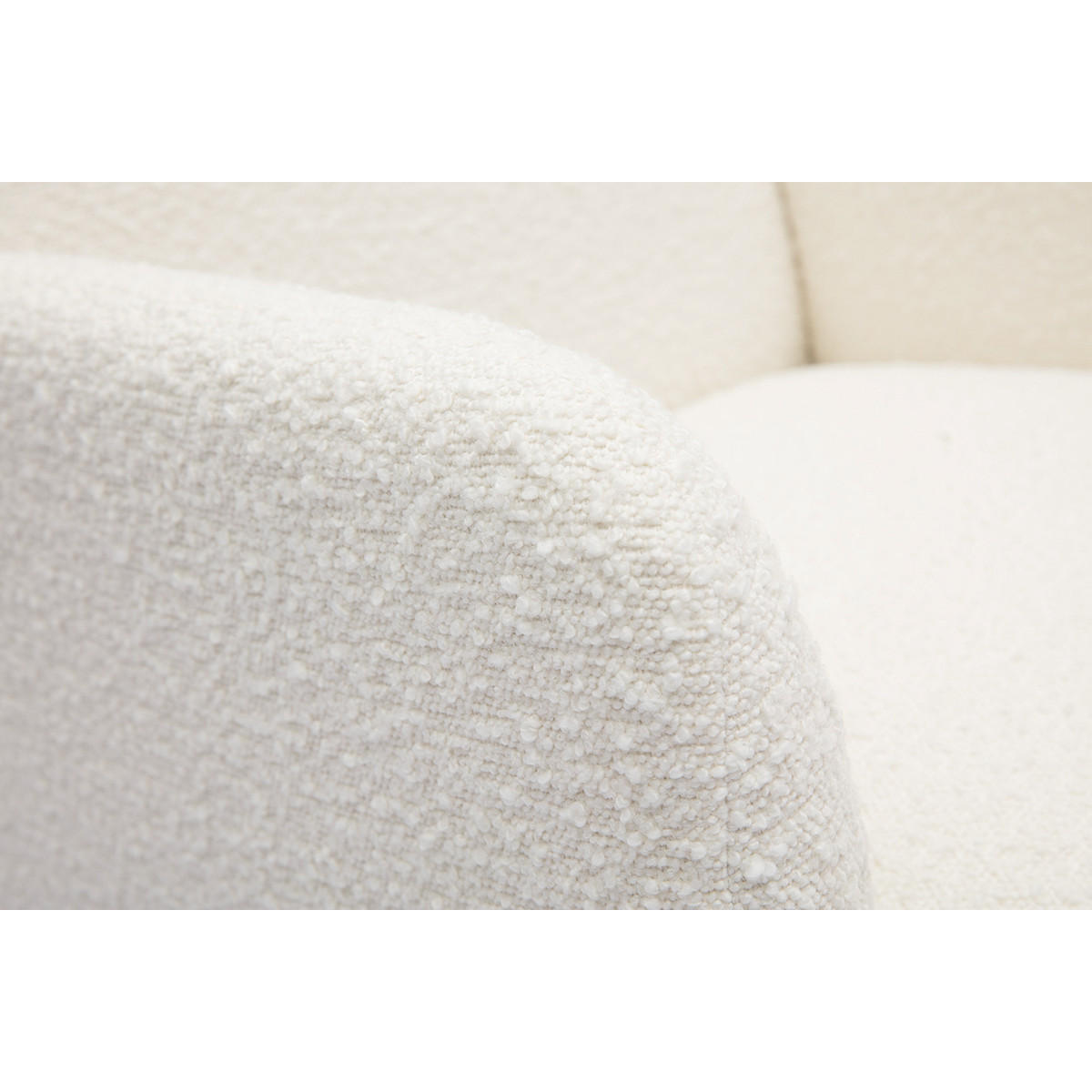 SESSEL skandinavisch Woll-Effekt Holz ISKO - Weiß, Textil (75.5/82/63cm) - Miliboo