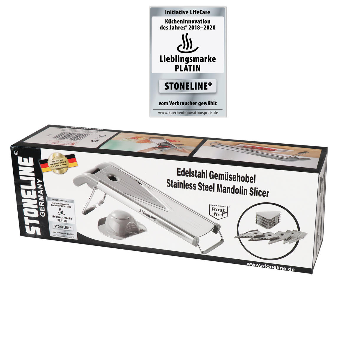 GEMÜSEHOBEL 9-TEILIG - Edelstahlfarben, Metall (39/45.7cm) - Stoneline