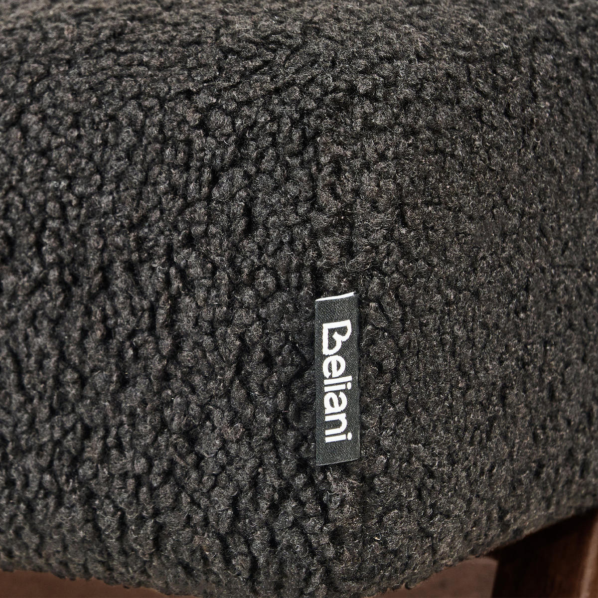 POLSTERBANK Bouclé Schwarz/Dunkelbraun Tamre - Schwarz, Textil (118/48/46cm) - Beliani