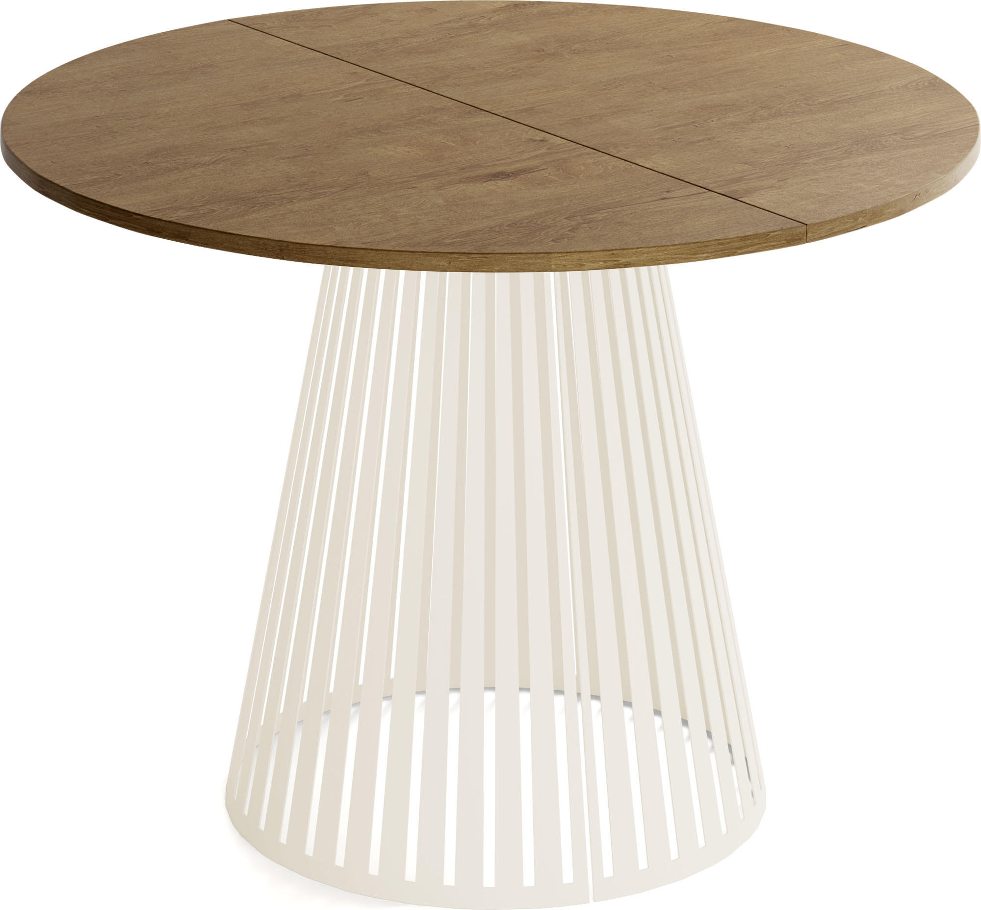 ESSTISCH Naro runder ausziehbarer, Braun 100-180/100/76 cm - Kaschmir/Alteiche, Holzwerkstoff/Metall (100/100/76cm) - WFL GROUP