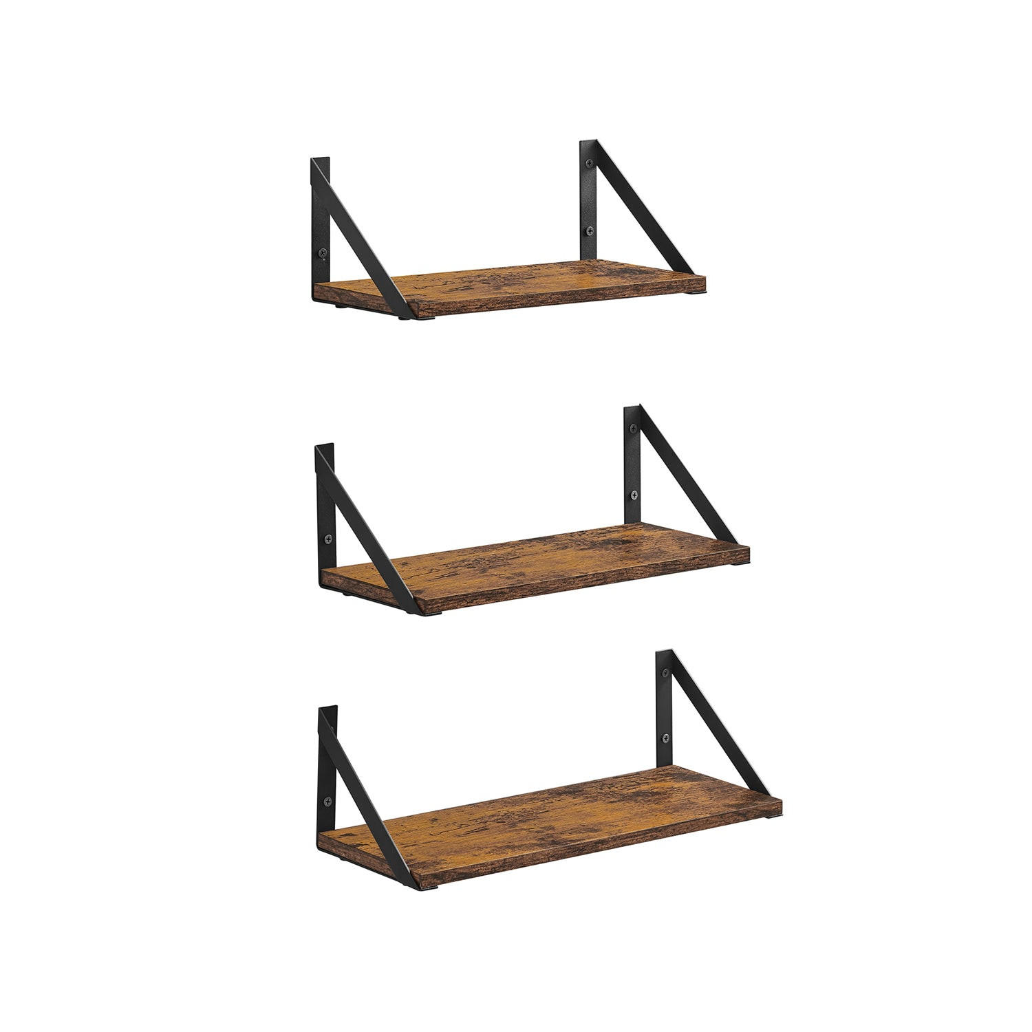WANDREGAL BANJUL 3ER-SET - Braun, Holzwerkstoff (35/12/15cm) - Hansiro