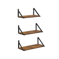 WANDREGAL BANJUL 3ER-SET - Braun, Holzwerkstoff (35/12/15cm) - Hansiro