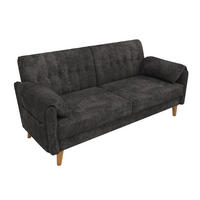 2-SITZER-SOFA Chenille mit Massivholzbeinen, DE-42464, Grau - Dunkelgrau, Holzwerkstoff (161.5/83.5/79cm) - ComfortXL