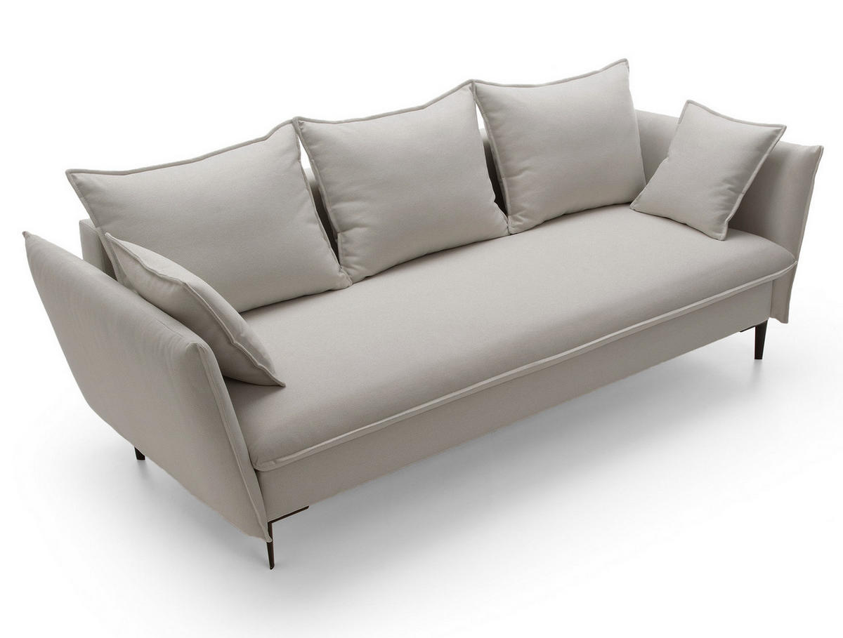 SOFA mit Bettkasten Flavio, 237 cm, Schlaffunktion, Hellgrau - Hellgrau, Holz (237/90/105cm) - Emporius