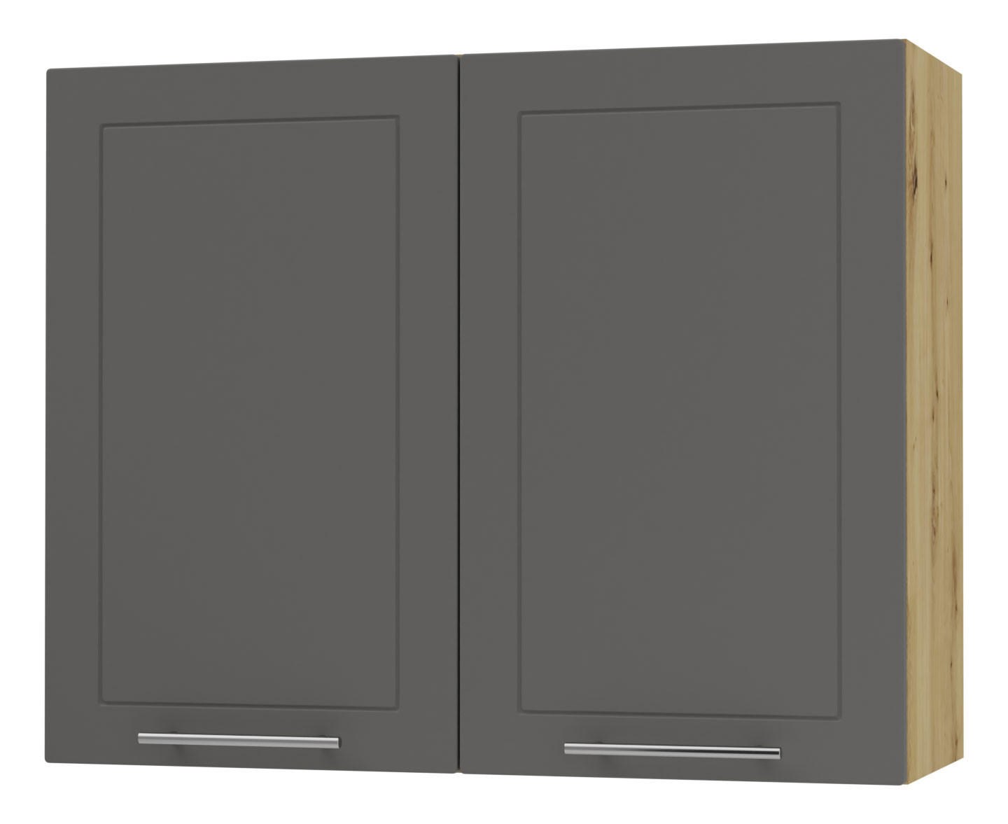 KÜCHENHÄNGESCHRANK Kvantum W3/90 Graphit Matt / Eiche Artisan Matt 90 / 32,5 / 72cm - Graphitfarben/Eiche Artisan, Holz/Holzwerkstoff (90/72/32.5cm) - Feldmann-Wohnen