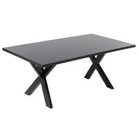 ESSTISCH 180/100/75 cm Schwarz Rechteckig Lisala - Schwarz, Holzwerkstoff (180/100/75cm) - Beliani