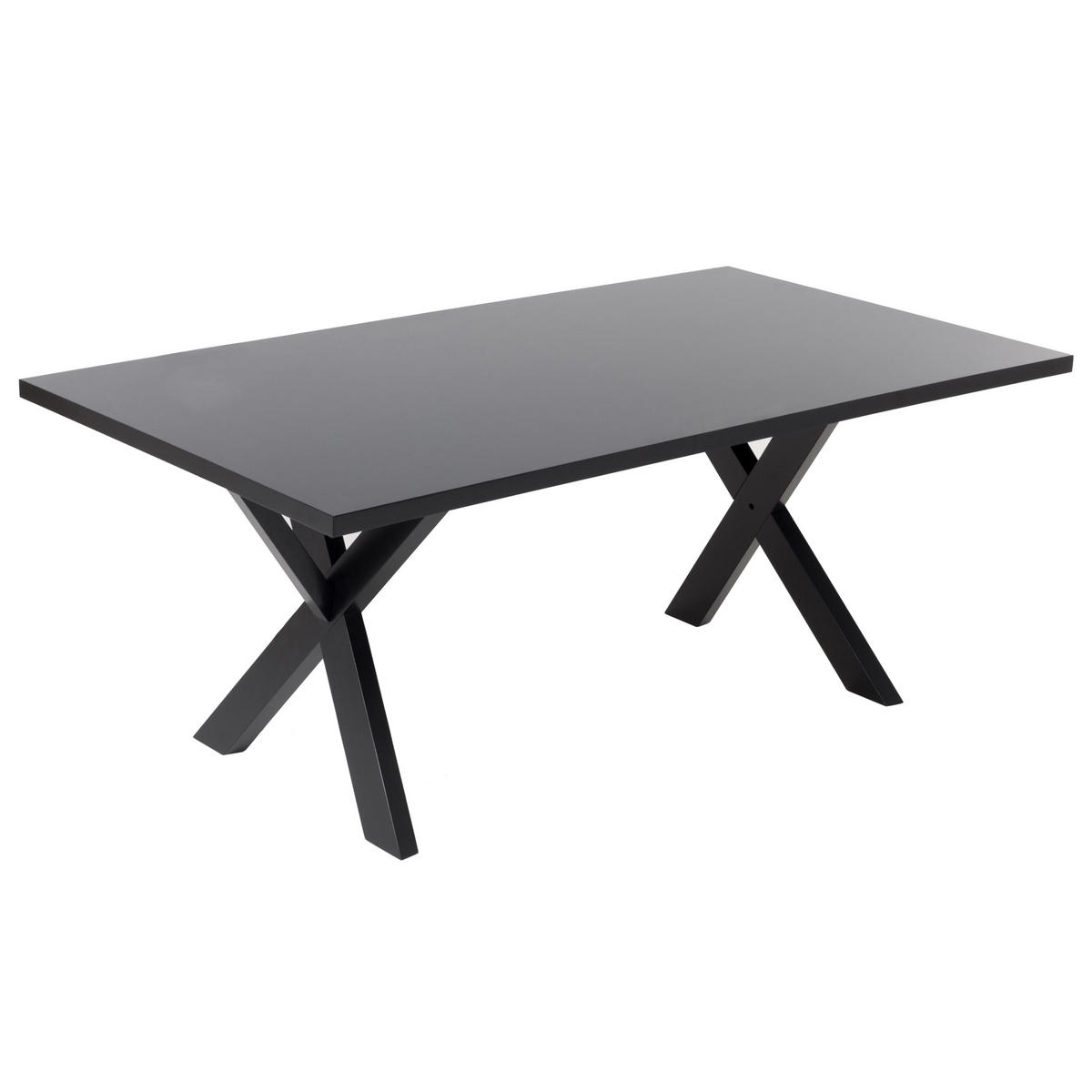 ESSTISCH 180/100/75 cm Schwarz Rechteckig Lisala - Schwarz, Holzwerkstoff (180/100/75cm) - Beliani
