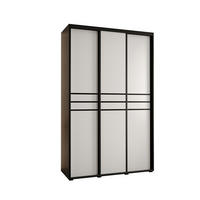 SCHWEBETÜRENSCHRANK 235,2/160/45 3-türig - Schwarz/Weiß, Holz/Metall (160/235/45cm) - Abiks Möbel