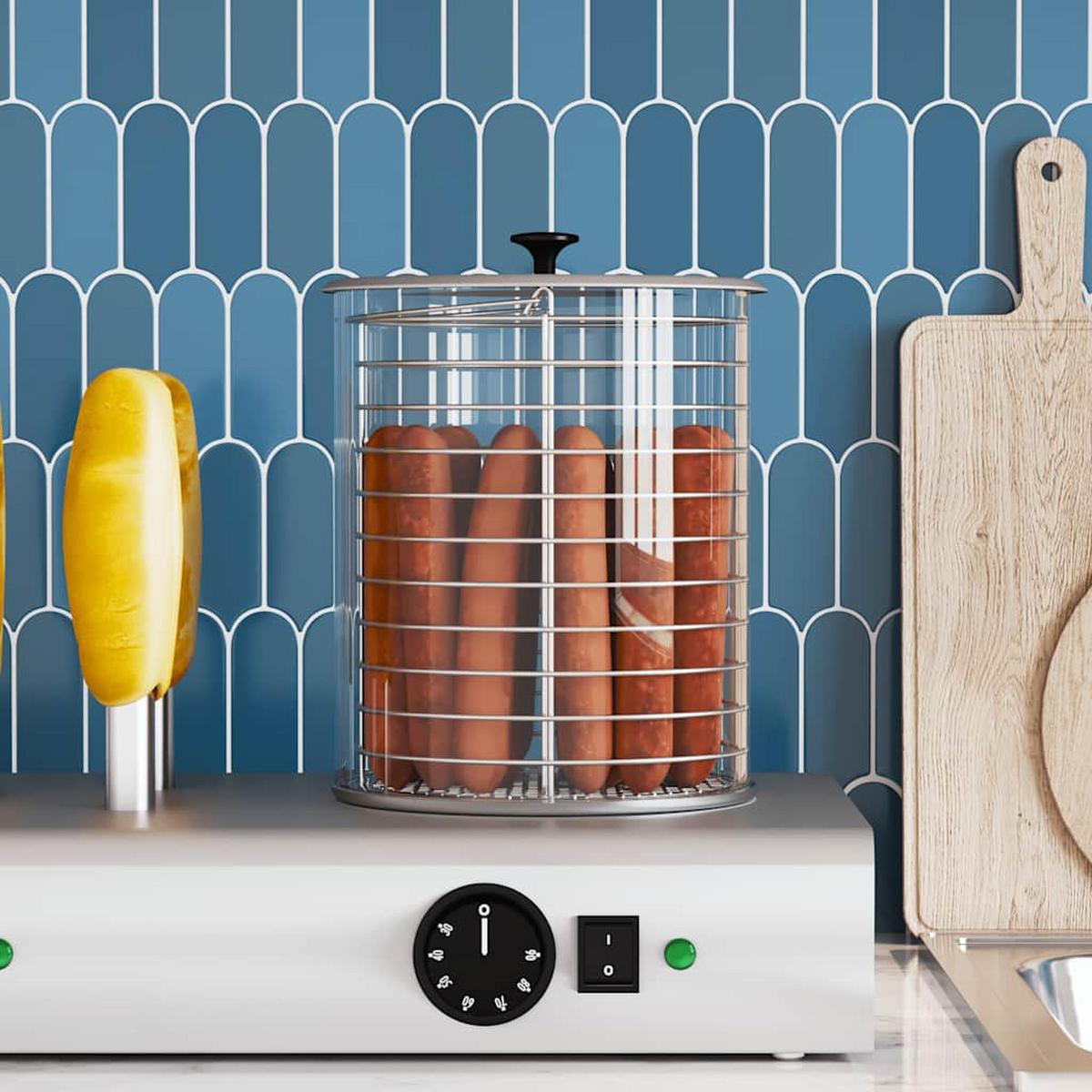 GLASZYLINDER Für Würstchenwärmer 200/240 Mm - Transparent, Glas (20/24/20cm) - vidaXL