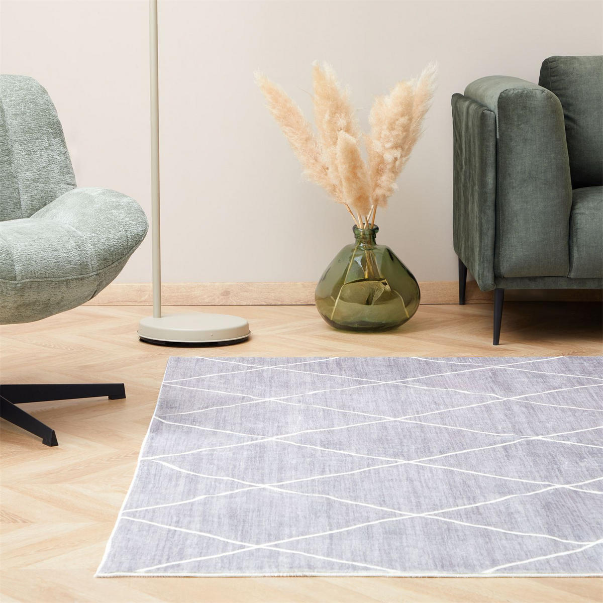 TEPPICH RHOMB - Grau, Textil (200/300cm) - IDIMEX