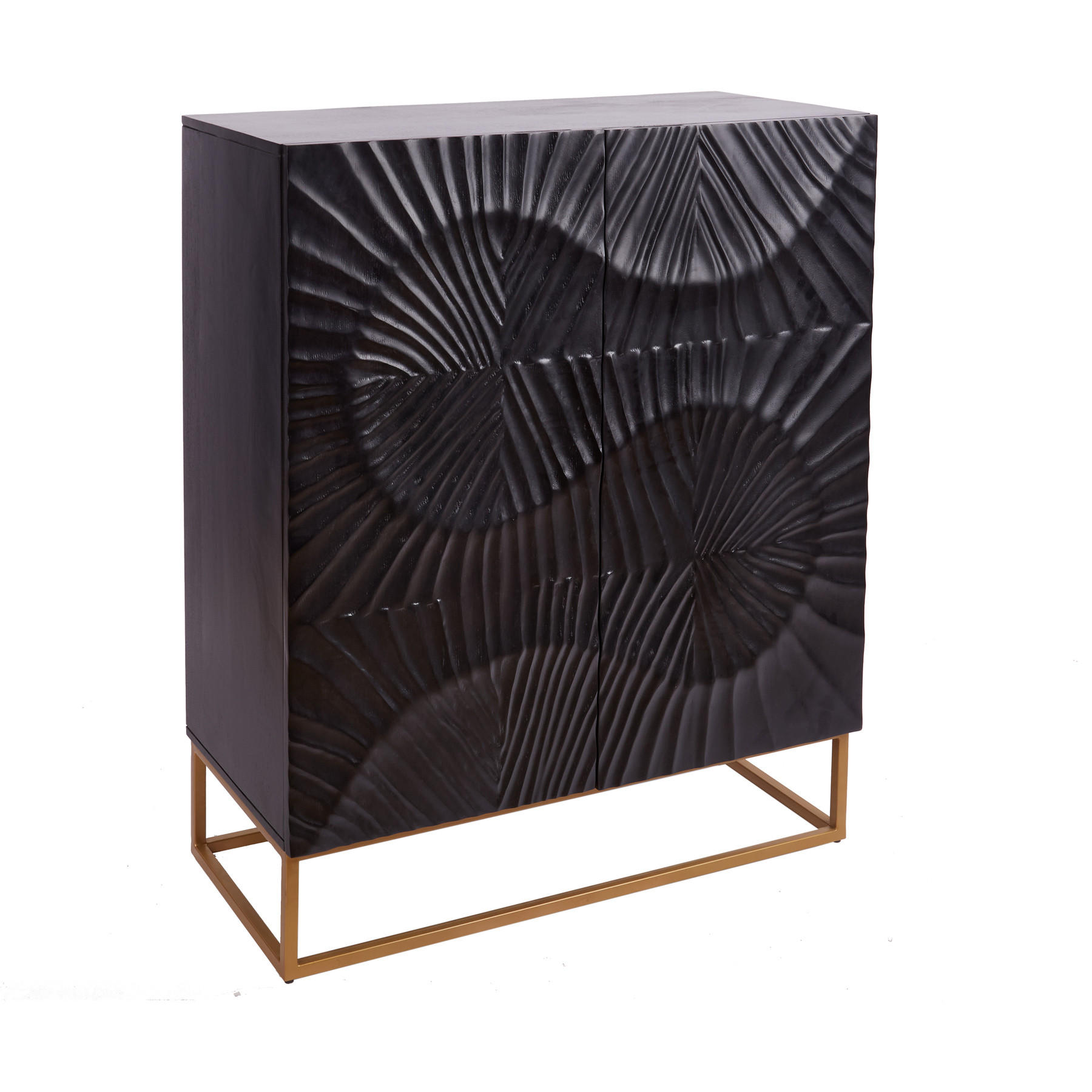 HIGHBOARD SCORPION Mango Schwarz 120 cm - Goldfarben/Schwarz, Holz/Metall (100/120/38cm) - riess-ambiente