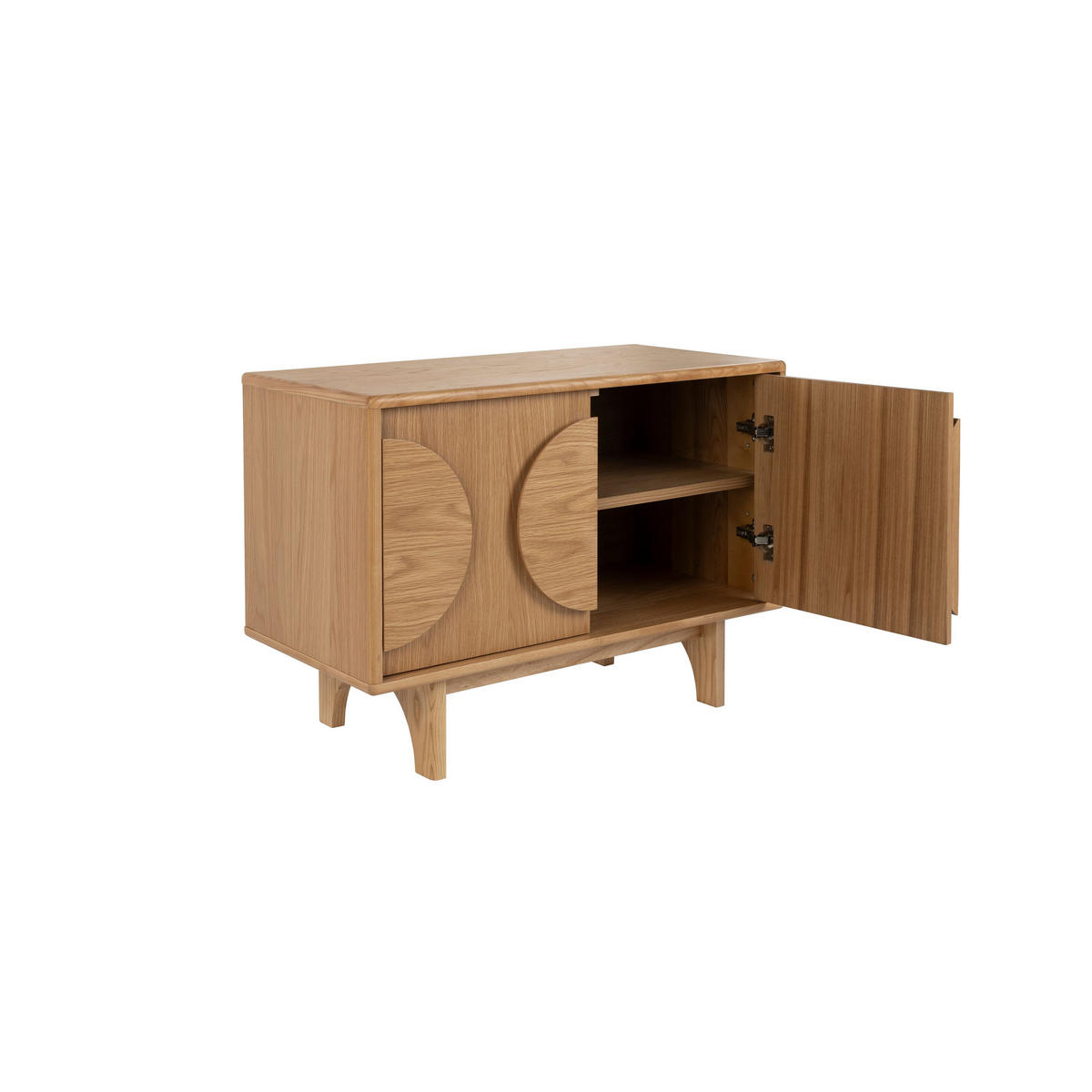 SIDEBOARD Groove mit 2 Türen Eichenholz Natur - Naturfarben, Holzwerkstoff (82/58/40cm) - Zuiver