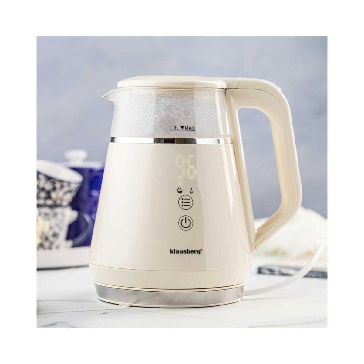 WASSERKOCHER ELEKTRISCH Creme 20/19/20.5 cm 61573 - Creme, Metall (19/20.5/20cm) - Klausberg 