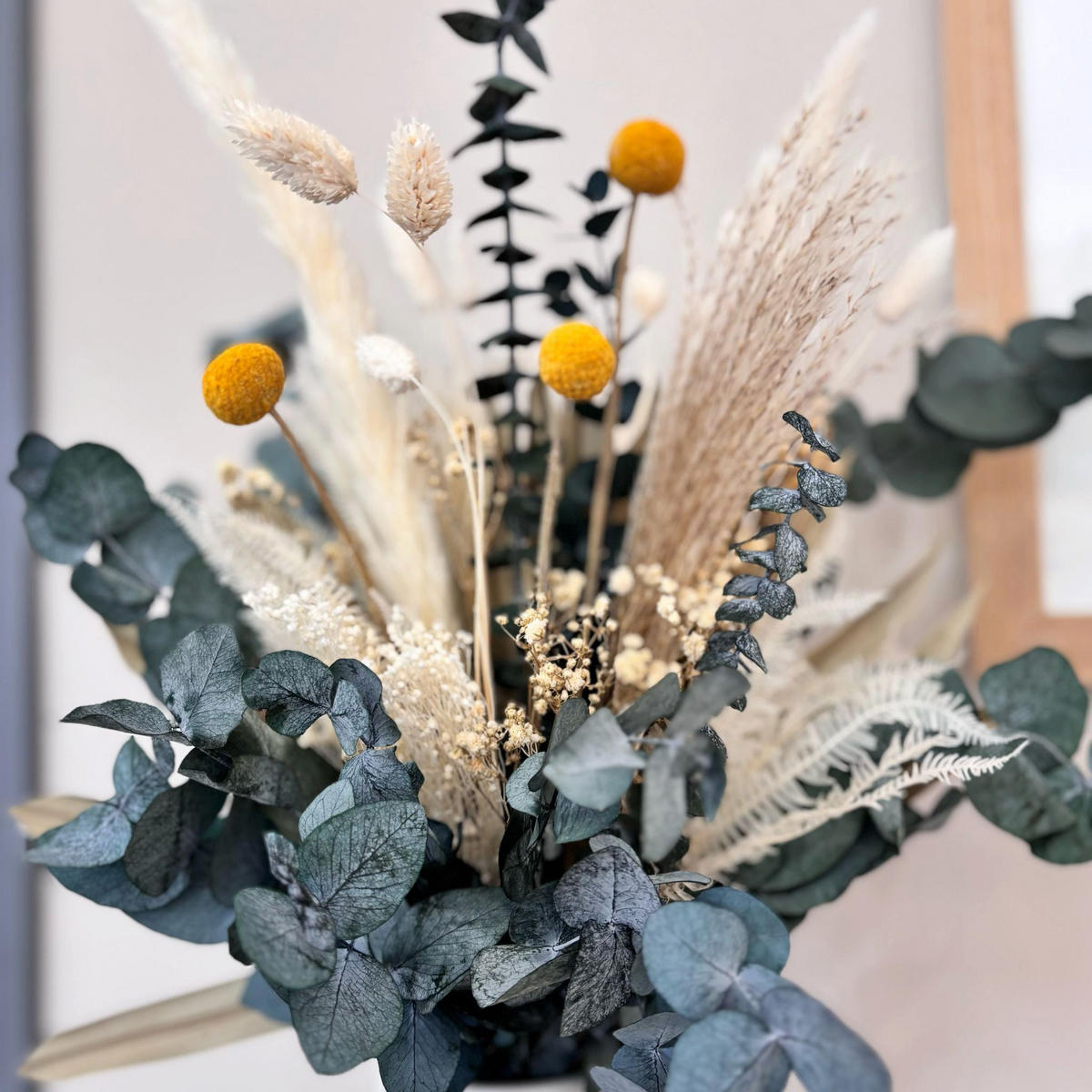 NATURE - Trockenblumenstrauß in Harmonie I grün-weiß - beige / 60 cm - Beige, Naturmaterialien (60cm) - Lykke & You