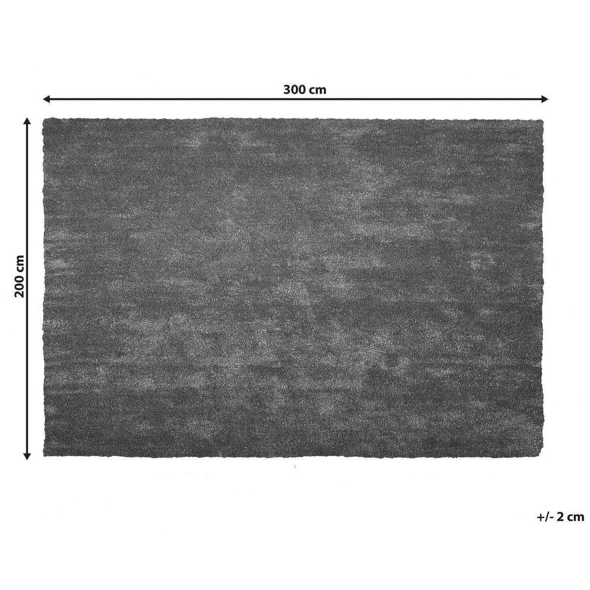 SHAGGY-TEPPICH Demre 300/200 cm - Grau, Kunststoff (200/300cm) - Beliani