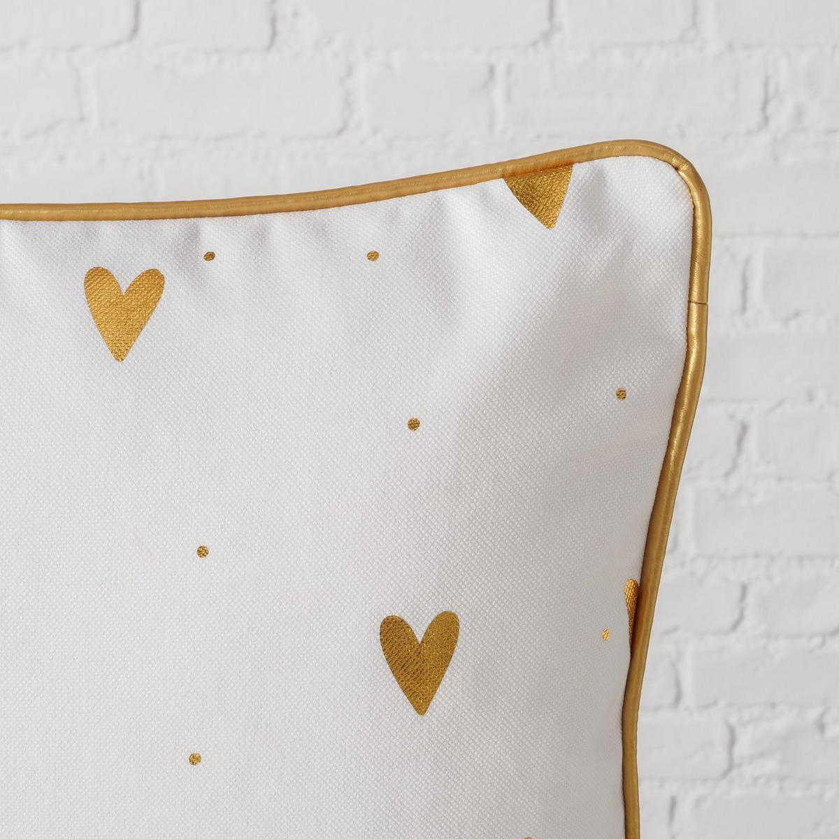 DEKOKISSEN mit metallischer Umrandung Dilara 45/45/13 cm - Goldfarben, Textil (45/45cm) - Boltze Home
