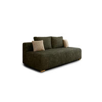 SCHLAFSOFA - Polstersofa aus Bouclé - Grün (Arena 12 + Arena 2 Kissen) - Beige/Grün, Holzwerkstoff (200/90/100cm) - Möblo
