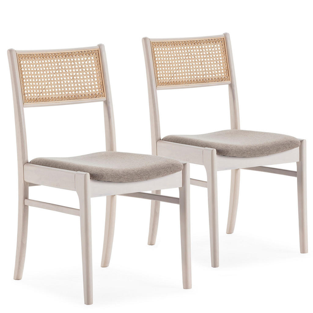 SET DE SCAUNE 2 Vilma Alb Wash, lemn masiv