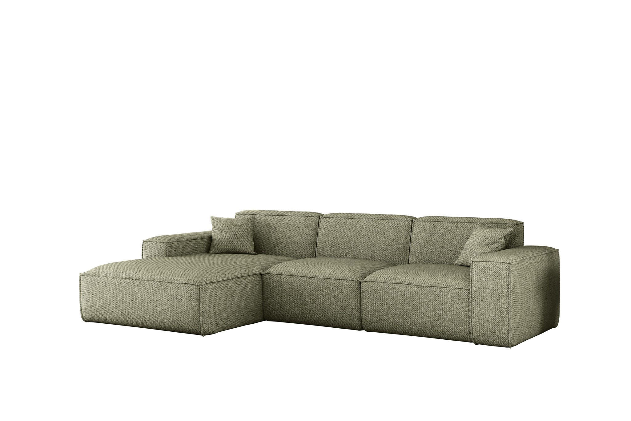 ECKSOFA Celes Premium In Artico - Grün, Holzwerkstoff/Textil (266/165cm) - Fun Möbel