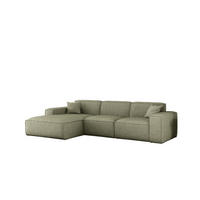 ECKSOFA Celes Premium In Artico - Grün, Holzwerkstoff/Textil (266/165cm) - Fun Möbel