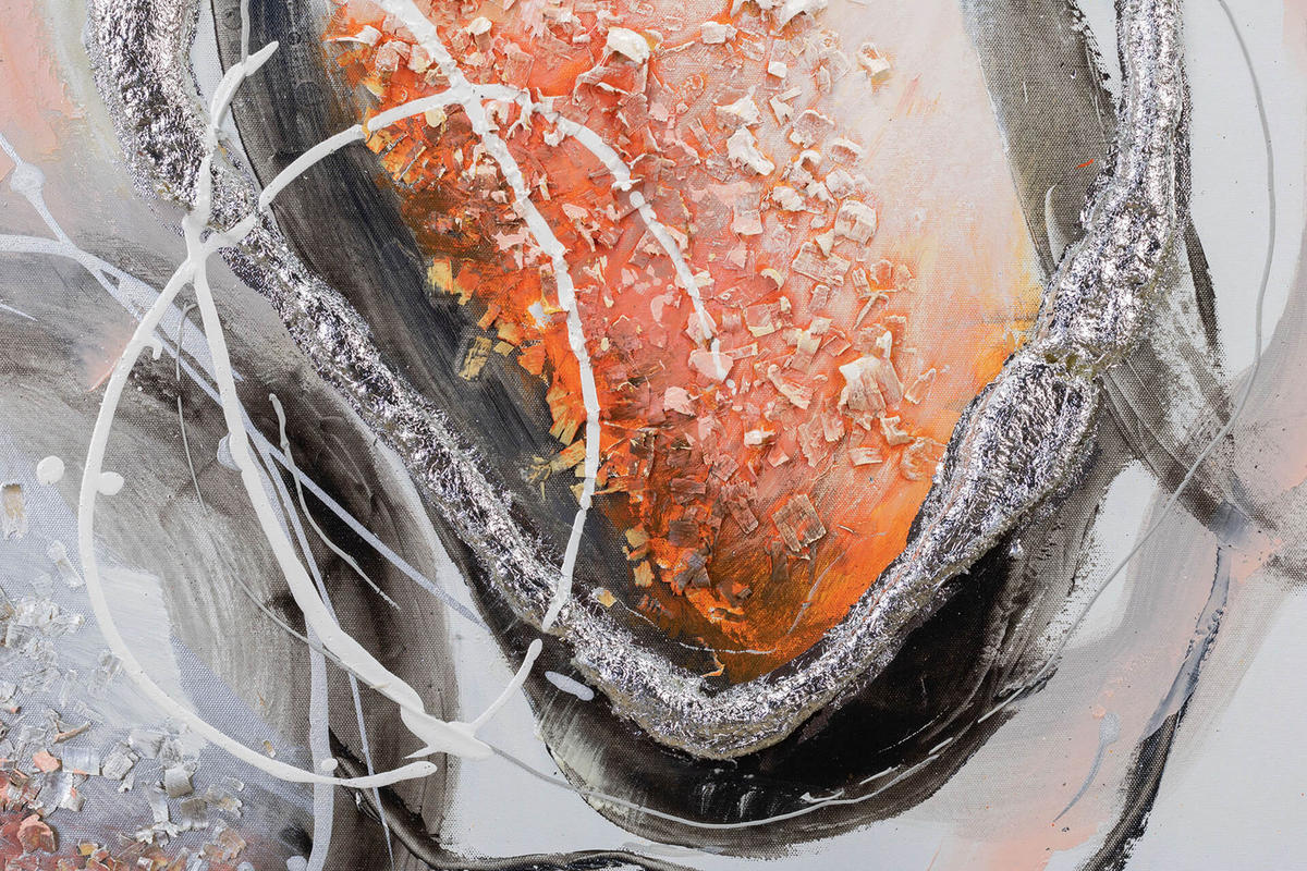 ACRYLBILD HANDGEMALT 80/80 cm - Rot/Schwarz, Holz/Textil (80/80cm) - KUNSTLOFT