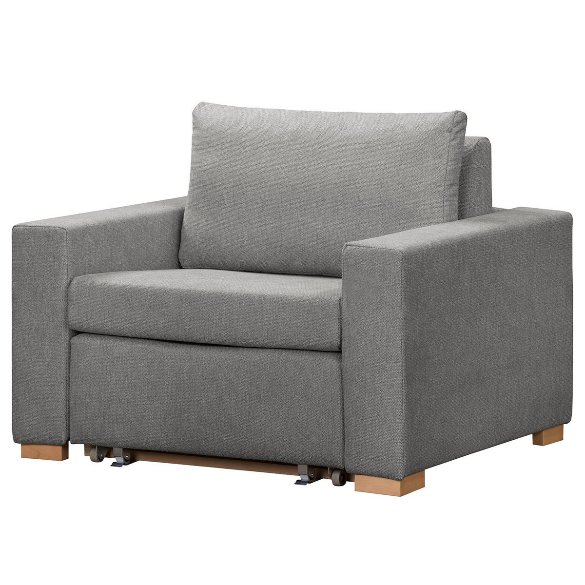 SCHLAFSESSEL - Buchefarben/Grau, Buchenholz/Textil (110/90/90cm) - home24