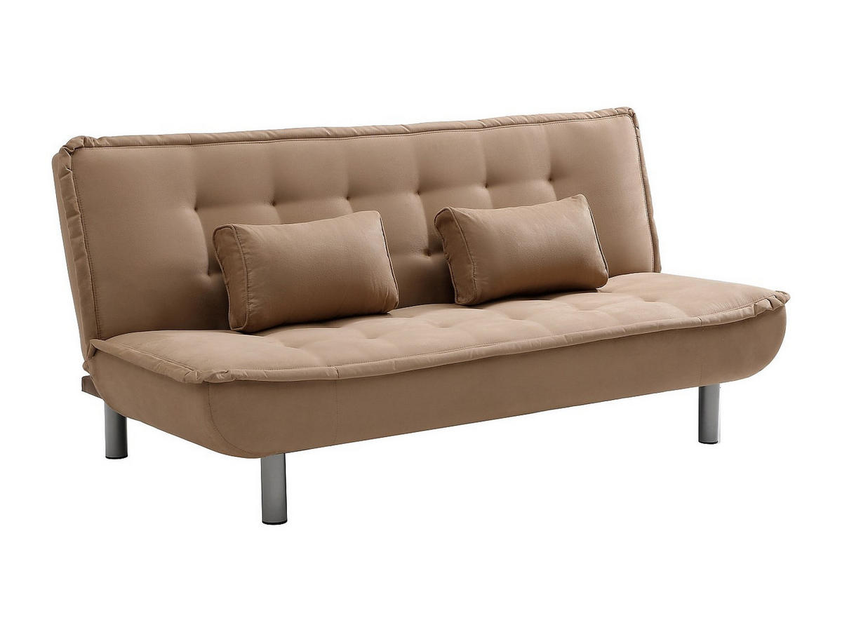 SCHLAFSOFA - 3 Personen - stoff - braun Mishan - Braun, Textil/Metall (190/89/96cm) - Vente-Unique