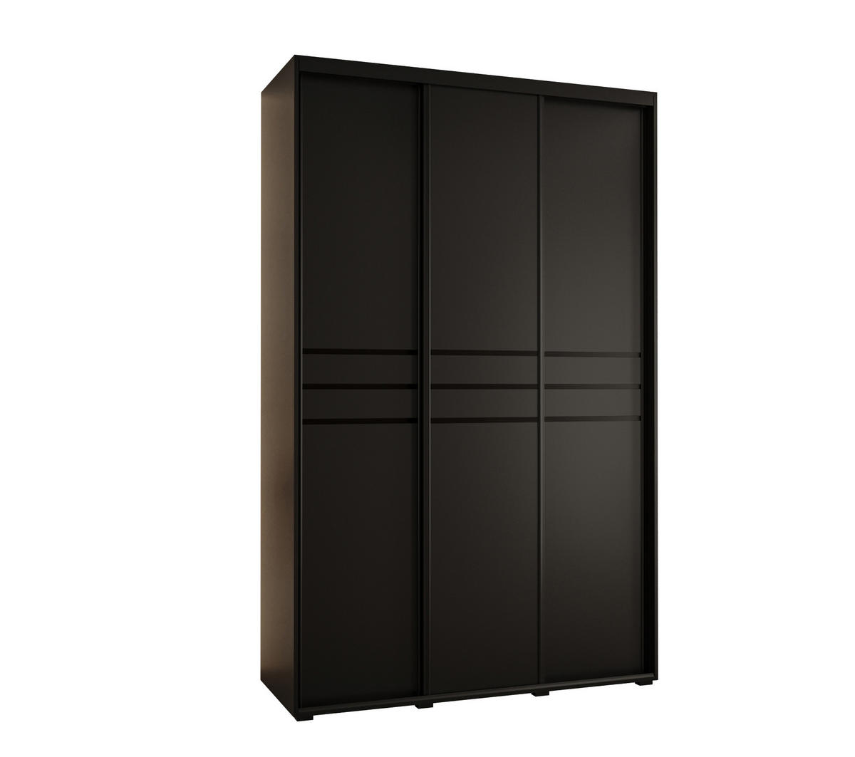 SCHWEBETÜRENSCHRANK 235,2/160/60 3-türig - Schwarz, Holz/Metall (160/235/60cm) - Abiks Möbel