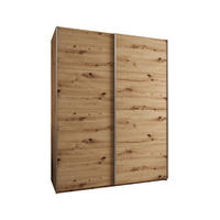 SCHWEBETÜRENSCHRANK 245,5/200/64 2-türig - Silberfarben/Eiche Artisan, Holz/Metall (200/245/64cm) - Abiks Möbel