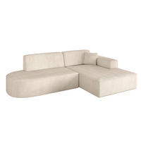 ECKSOFA Ottomane Rechts IREA-L1-v4 - 234x171x79 cm Beige - Champagner/Beige, Holzwerkstoff/Textil (171/234cm) - ALTDECOR