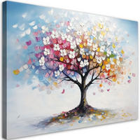 LEINWANDBILD Bunter Baum Abstrakt - Multicolor, Textil (120/80cm) - Feeby