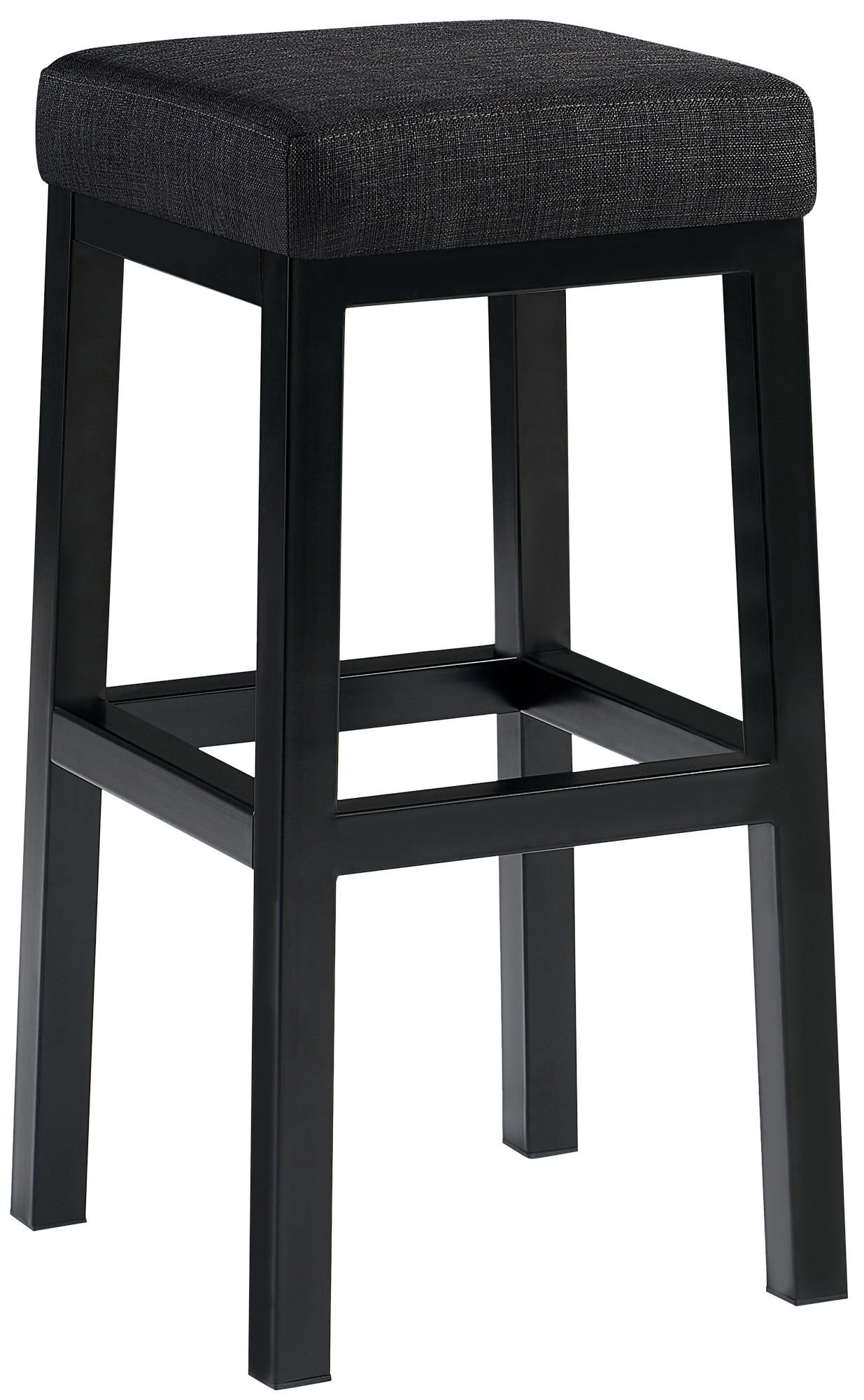 BARHOCKER Stoff Dunkelgrau - Dunkelgrau/Schwarz, Textil/Metall (37/78/37cm) - CLP