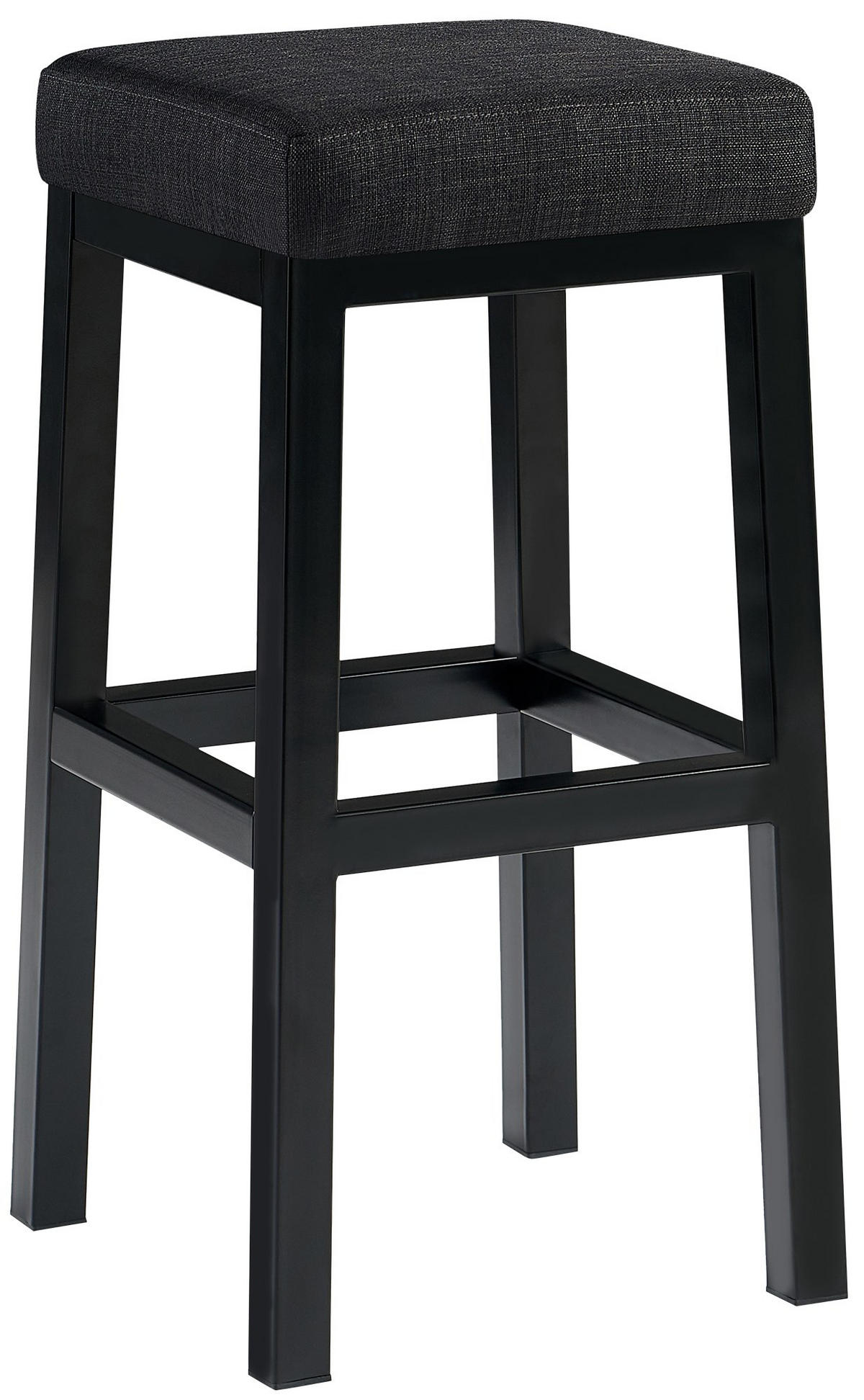 BARHOCKER Stoff Dunkelgrau - Dunkelgrau/Schwarz, Textil/Metall (37/78/37cm) - CLP