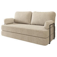 BETTSOFA NIKSI aus Schaumstoff Bucle-Stoff Creme Schlaffunktion - Creme, Textil (170/86/80cm) - MASSENO