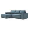 ECKSOFA mit Schlaffunktion Strukturstoff Stoff Blau - Blau/Schwarz, Kunststoff/Textil (185/290cm) - LaMiaSofa