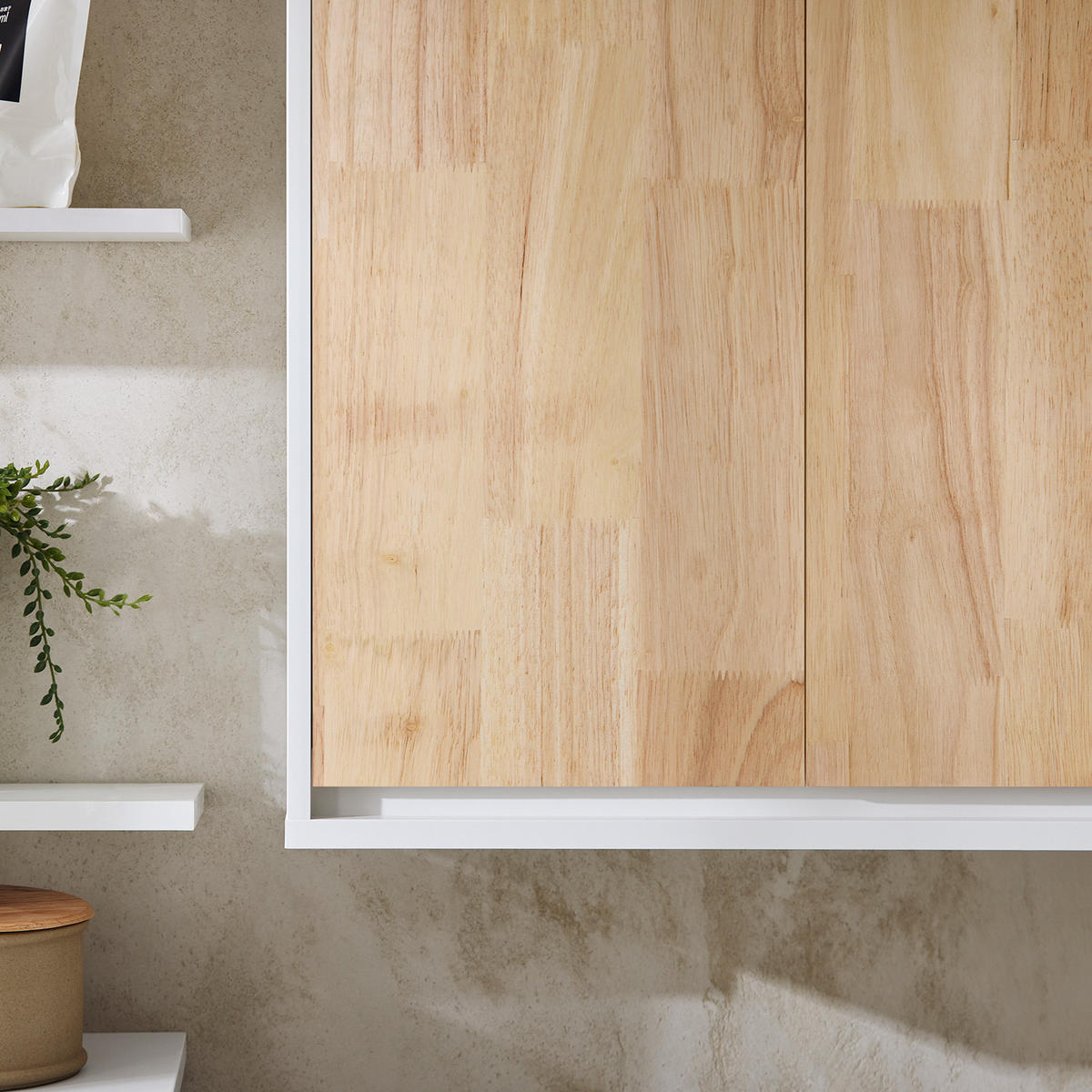 HÄNGESCHRANK Weiß-Natur - Weiß/Naturfarben, Holz/Holzwerkstoff (68/48/20cm) - SoBuy