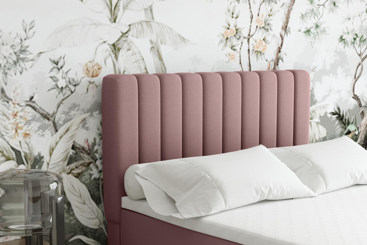 BOXBETT Everest 120 x 200 cm Einzelbett mit hochwertiger Bonell-Matratze und Topper - Rosa, Holz (120/200cm) - Panda Möbel