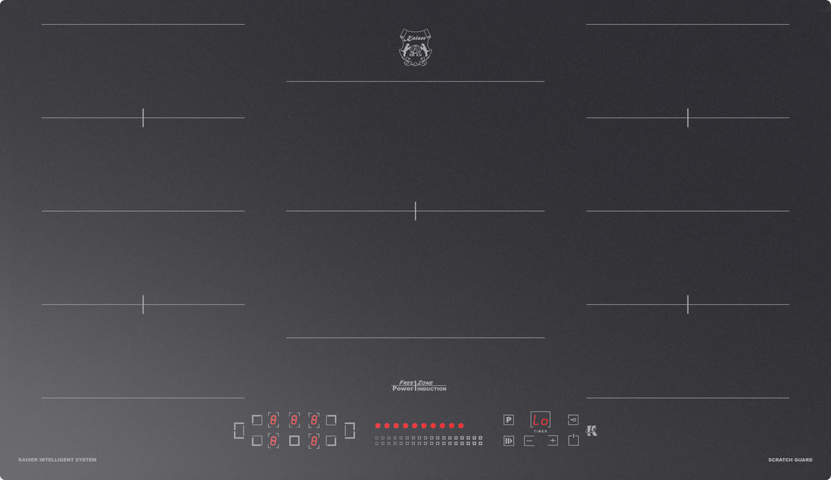 ELEKTRO-BACKOFEN 60 cm EH 6344 N + KCT 9110 FI Induktions Kochfeld 90 cm - Schwarz, Metall (59.4/59.4/57.5cm) - Kaiser Küchengeräte