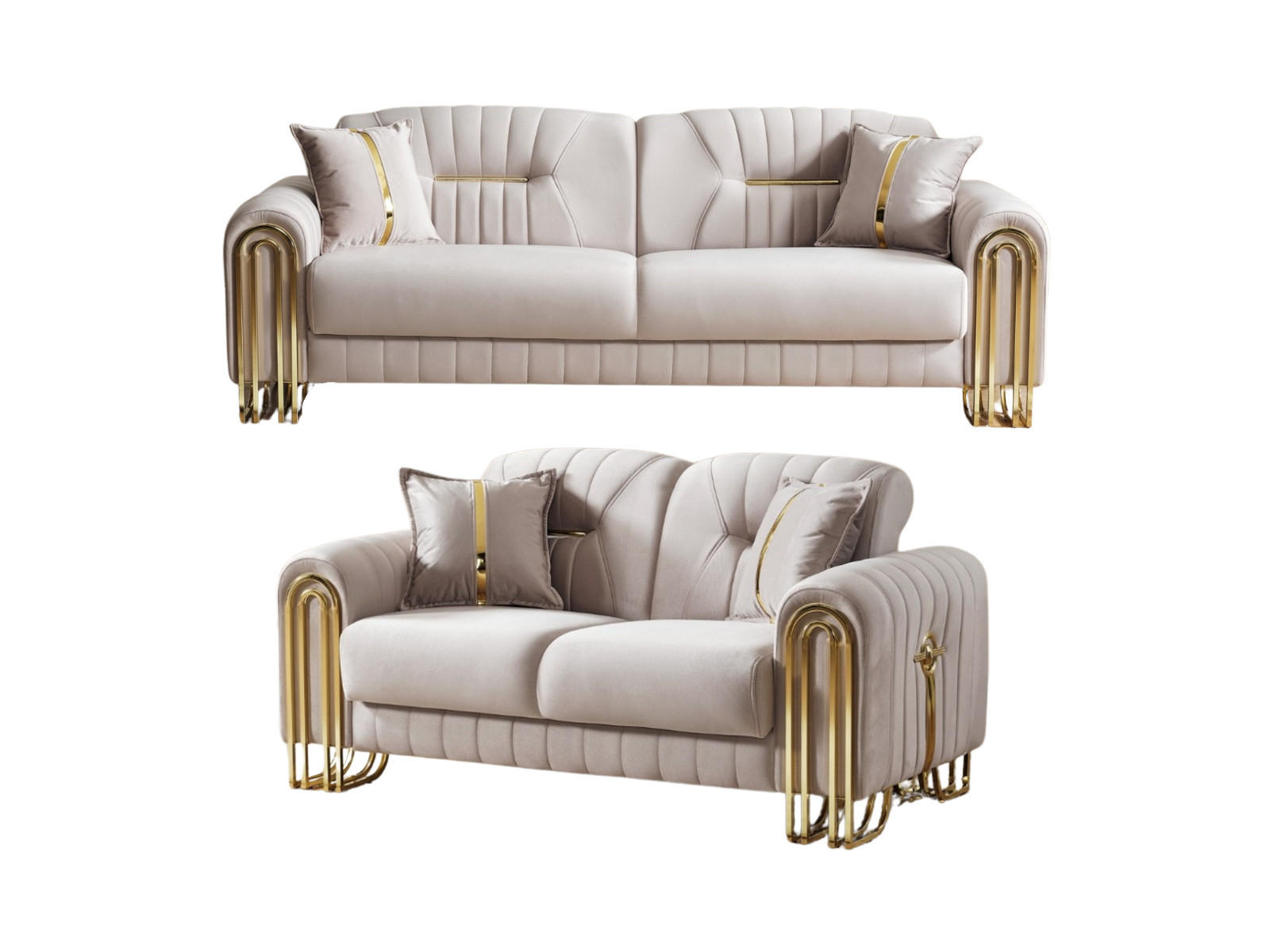 XXXLutz Sitzgarnitur Beige 240x87x98 cm