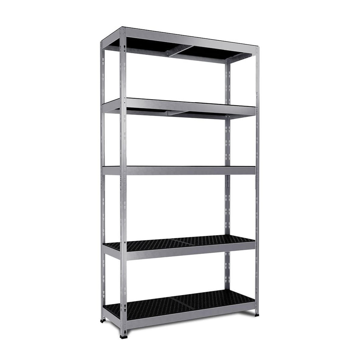 OUTDOORREGAL Metall Grau, 180x100x38 5B. - Grau, Metall (100/180/38cm) - AR Shelving